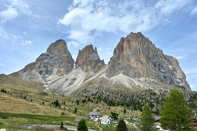 Montanhas do passo sella nas dolomitas